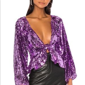 FOR LOVE & LEMONS MADELEINE TOP